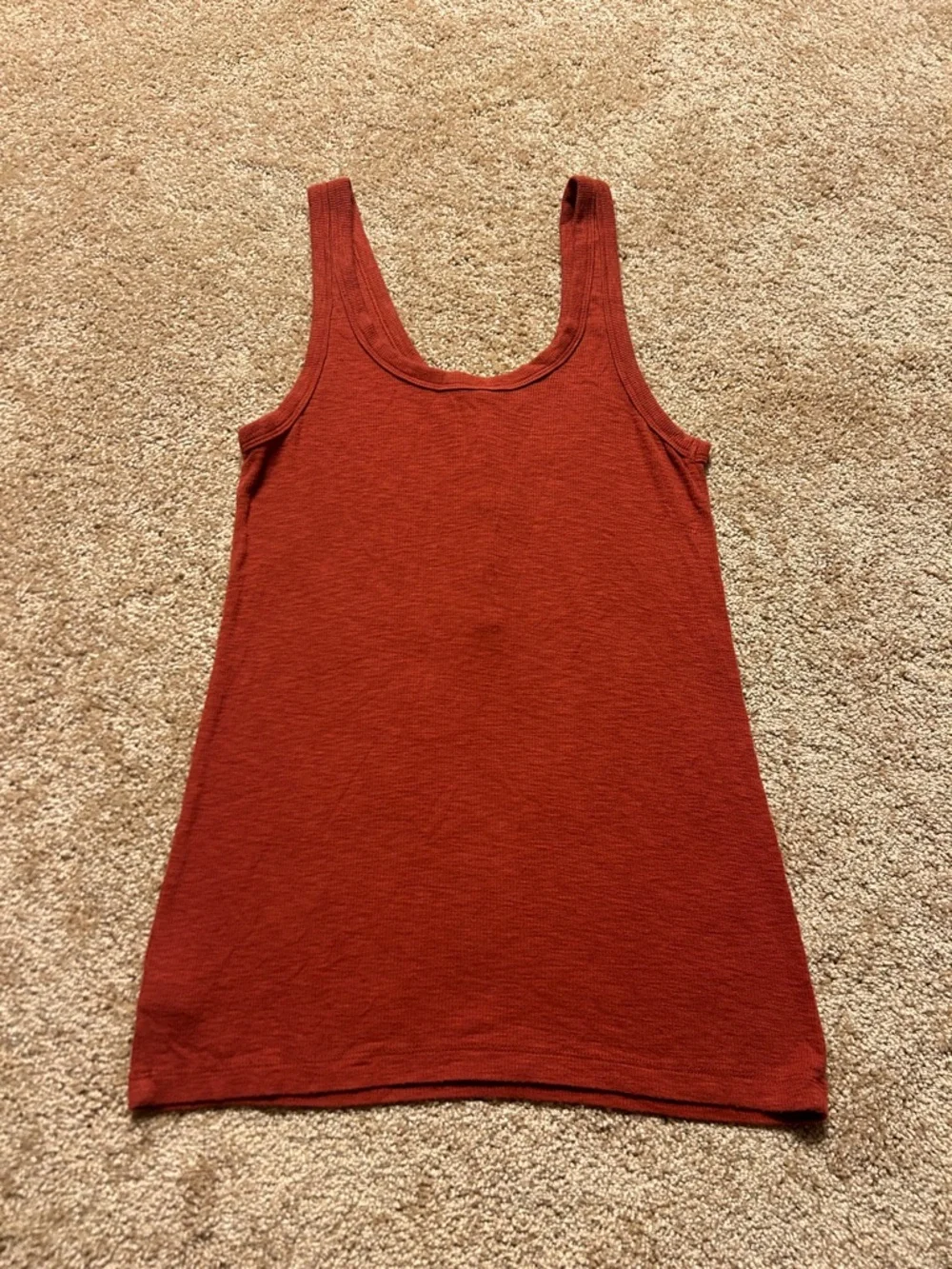 Aerie Ribbed Henley Tank Top - Rust - Picture 4 of 4